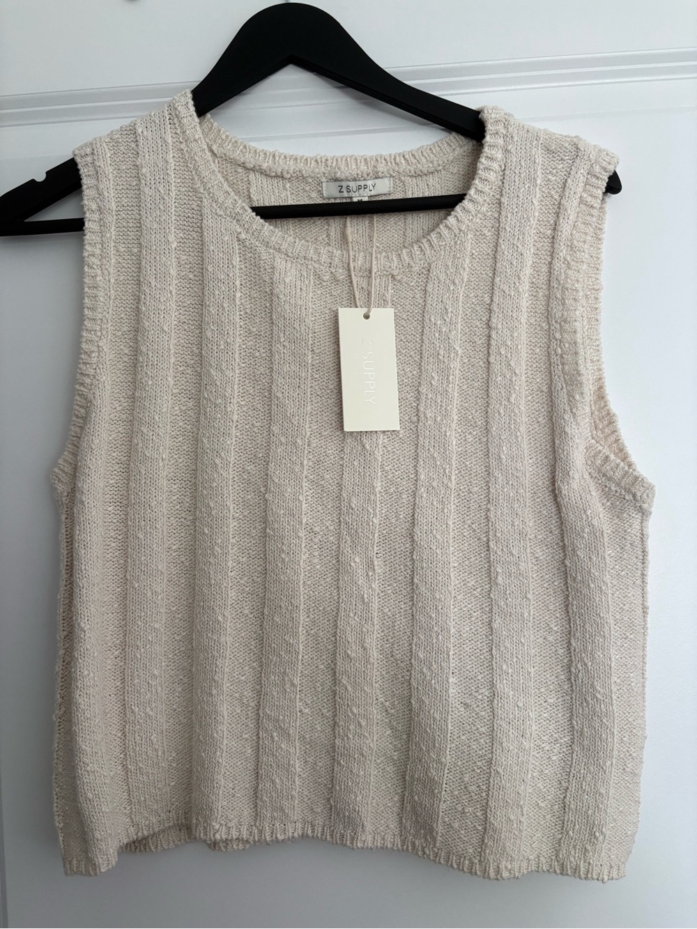 Z Supply Oatmeal Ribbed Knit Sleeveless Tank